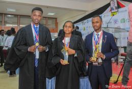 FoL students holding trophy for winning All Kenyan moot court competition winners